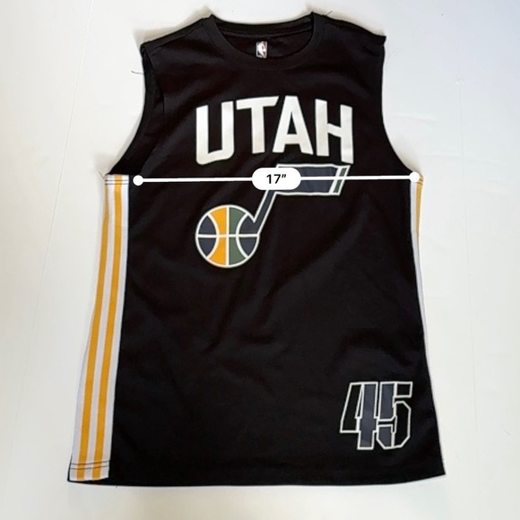 Utah Jazz Donovan Mitchell Mens S Jersey Tank Top Sleeveless NBA black - Picture 2 of 6